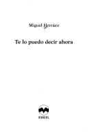 Te Lo Puedo Decir Ahora by Miguel Herraez