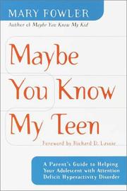 Cover of: Maybe You Know My Teen by Mary Fowler