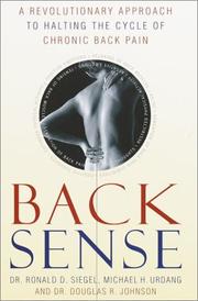 Cover of: Back Sense: A Revolutionary Approach to Halting the Cycle of Chronic Back Pain