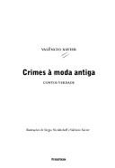 Cover of: Crimes à Moda Antiga