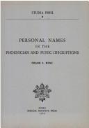 Cover of: Personal Names in the Phoenician and Punic Inscriptions by Franz L. Benz