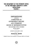 Cover of: The Department of the Interior's denial of the Wisconsin Chippewa's casino applications by United States. Congress. House. Committee on Government Reform and Oversight.