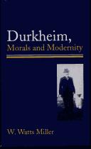 Cover of: Durkheim, morals and modernity