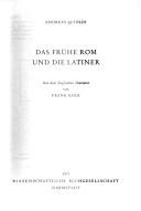 Cover of: Das frühe rom und die Latiner