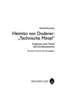 Cover of: Zur neueren Literatur  Osterreichs, Bd. 21: Heimito von Doderer: "Technische Mittel": Fragmente einer Poetik des Schreibhandwerks