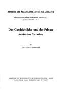 Cover of: Geschichtliche und das Private: Aspekte einer Entzweiung