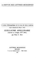 Cover of: Guillaume Apollinaire: (oeuvres et critique, 1977-1981)