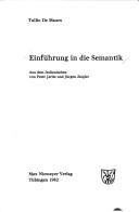 Cover of: Einführung in die Semantik by Tullio De Mauro