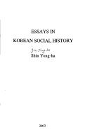 Cover of: Essays in Korean social history
