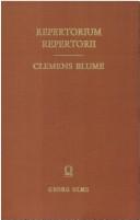 Cover of: Repertorium repertorii by Clemens Blume