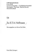 Cover of: Zu E.T.A. Hoffmann