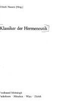 Cover of: Klassiker der Hermeneutik