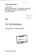 Cover of: Zu Carl Sternheim by herausgegeben von Manfred Durzak.