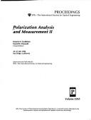 Cover of: Polarization analysis and measurement II: 25-27 July 1994, San Diego, California