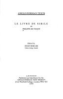 Cover of: Le livre de Sibile by Philippe de Thaon