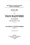 Cover of: La Franc-Maçonnerie en France des origines à 1815 by Gustave Bord