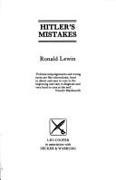 Cover of: Hitler's mistakes
