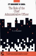 Cover of: City management in Canada: the role of the chief administrative officer