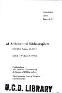 Cover of: Cumulative index, Papers I-X by The American Association of Architectural Bibliographers, ed. by William B. O'Neal