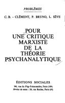 Cover of: Pour une critique marxiste de la théorie psychanalytique