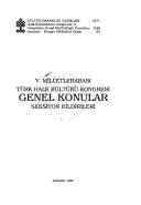 V. Milletlerarası Türk Halk Kültürü Kongresi by International Turkish Folklore Congress (5th 1996 Ankara, Turkey)