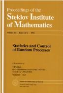 Cover of: Statistics and control of random processes by A. A. Novikov