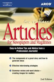 Cover of: How to write articles for newspapers and magazines.