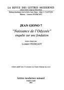 Cover of: "Naissance de l'Odyssée" by textes réunis par Laurent Fourcaut.