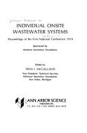 Cover of: Individual onsite wastewater systems: proceedings of the first national conference, 1974