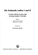 Cover of: Die Kabinette Luther I und II by bearb. von Karl-Heinz Minuth