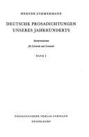 Cover of: Deutsche Prosadichtungen unseres Jahrhunderts: Interpretationen für Lehrende und Lernende