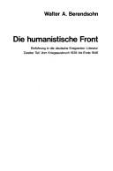 Cover of: Die humanistische Front: Einführung in die deutsche Emigranten-Literatur