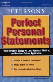 Cover of: Peterson's perfect personal statements: law, business, medical, graduate school