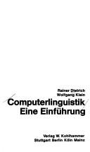 Cover of: Computerlinguistik: eine Einführung