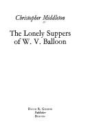 Cover of: The lonely suppers of W. V. Balloon