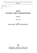 Cover of: Akta stanów Prus Królewskich.