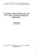 Cover of: General principles of law of the Polish People's Republic