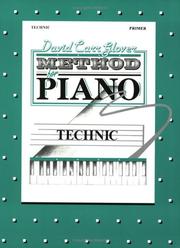 Cover of: David Carr Glover Method for Piano / Technic, Primer" by David Carr Glover