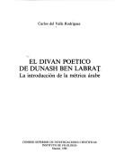 El Diván poético de Dunash Ben Labrat by Carlos del Valle Rodríguez