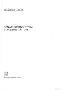 Cover of: Senatusconsultum Macedonianum