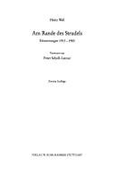 Cover of: Am Rande des Strudels: Erinnerungen, 1913-1983