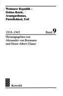 Cover of: Weimarer Republik-Drittes Reich by hrsg. von Alexander von Bormann und Horst Albert Glaser.