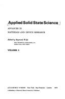 Cover of: Applied solid state science by edited by Raymond Wolfe.