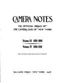 Cover of: Camera notes: the official organ of the Camera Club of New York.