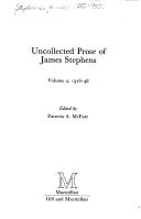 Cover of: Uncollected prose of James Stephens
