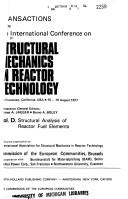 Cover of: Structural mechanics in reactor technology.