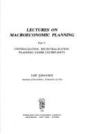 Cover of: Lectures on macroeconomic planning | Leif Johansen
