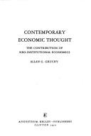 Cover of: Contemporary economic thought: the contribution of neo-institutional economics