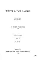 Cover of: Walter Savage Landor by John Forster