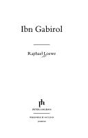 Cover of: Ibn Gabirol